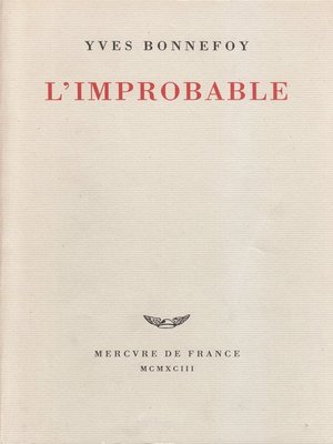 cover image of L'improbable et autres essais